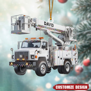 Personalized Lineman truck Ornament -Gift For Lineman - New Release