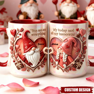 Heart Gesture Couple Coffee Accent Mug- Personalized Gifts For Valentine Couple