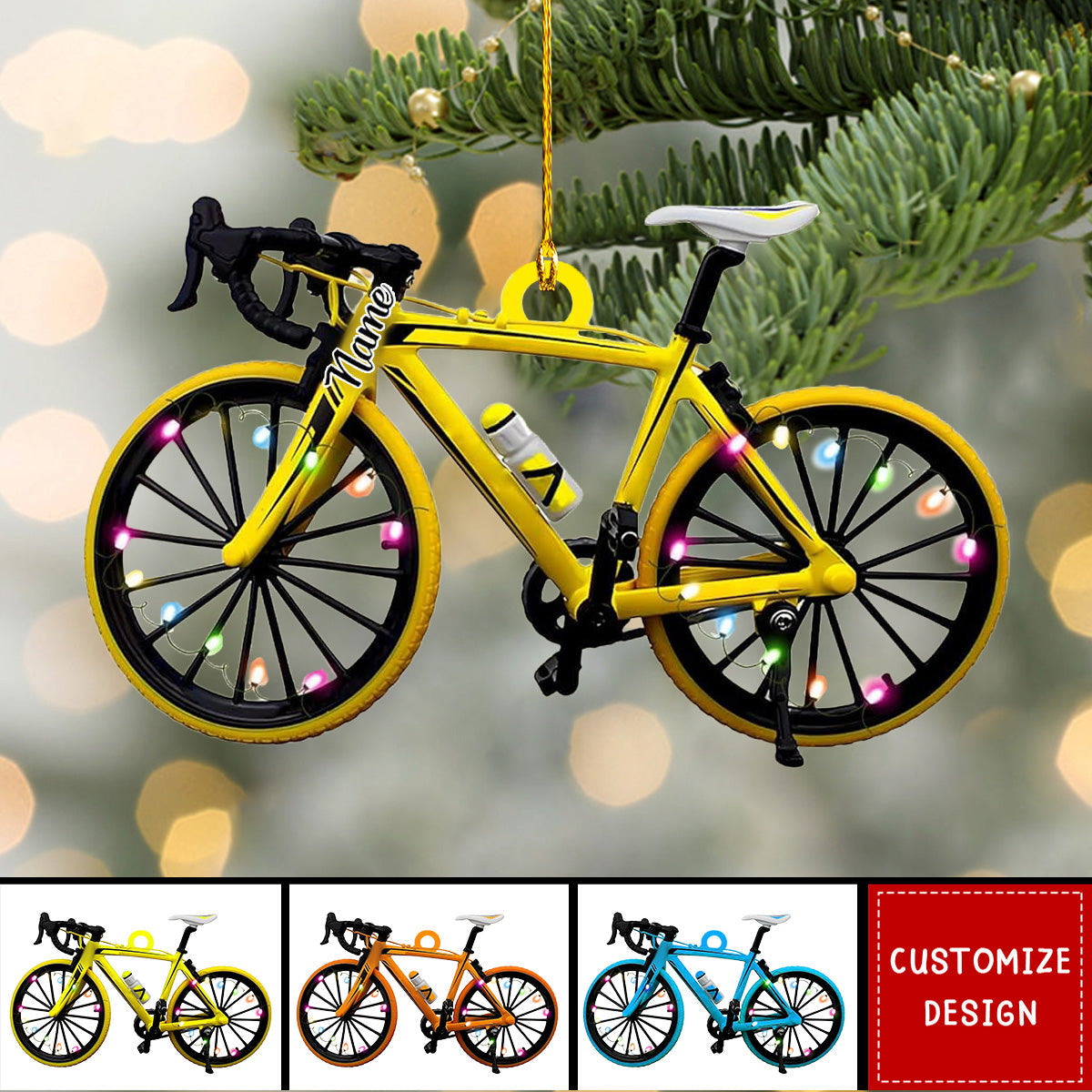Personalized road bicycle Christmas Ornaments - Gift For Bicycle Rider - 2024 New Release