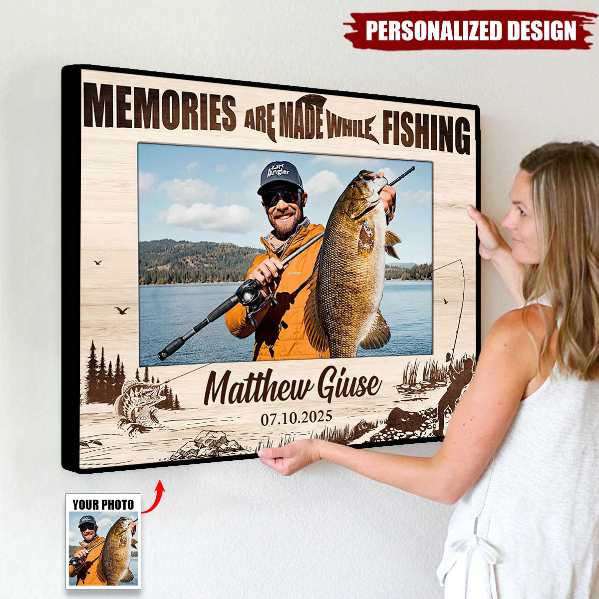 Personalized Fishing Memories Photo Poster-Best Gift For Fishing Men