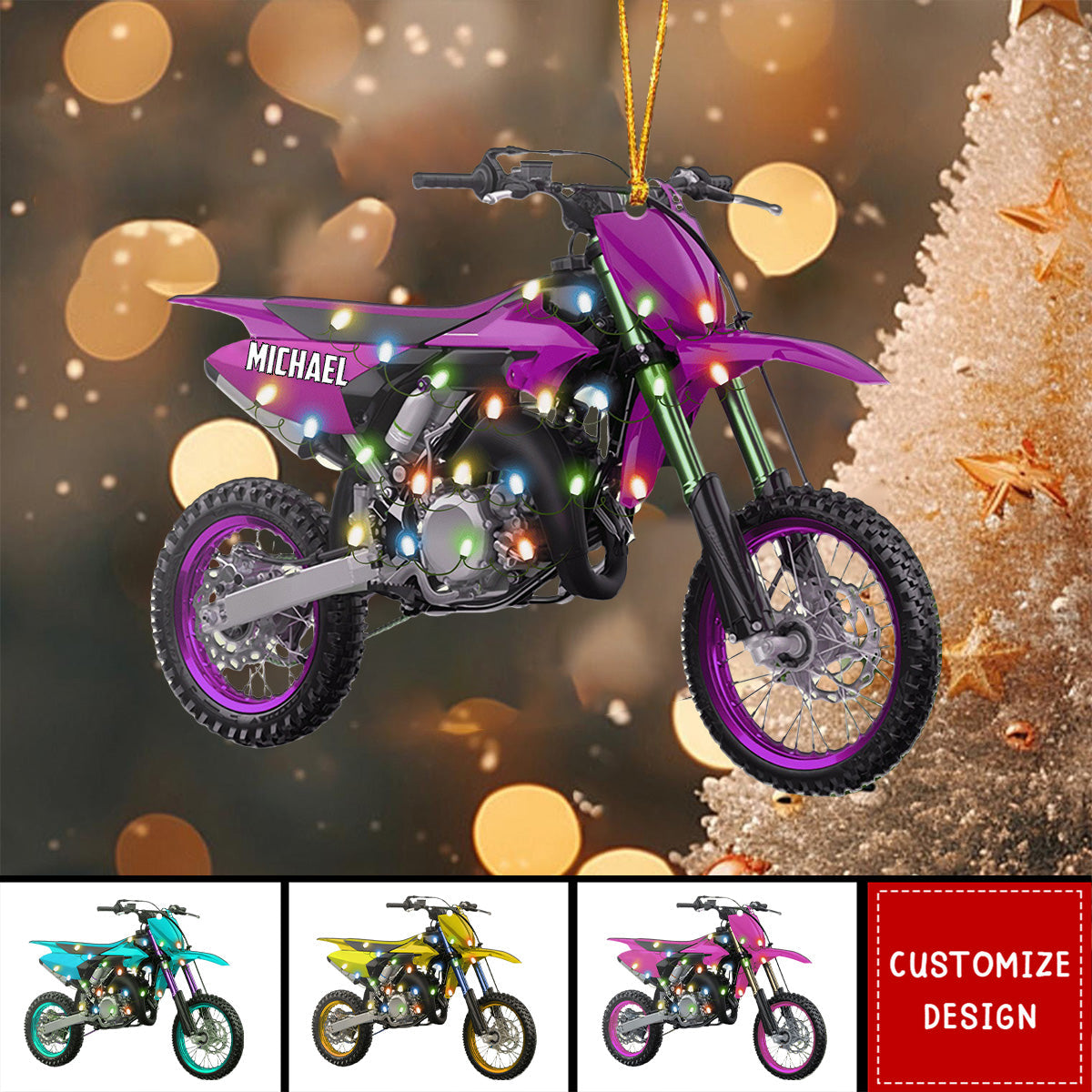 Personalized Motocross Motocycles Christmas Ornament - 2024 New Release