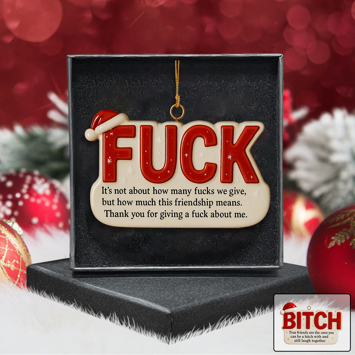 Funny Friendship Christmas Ornament