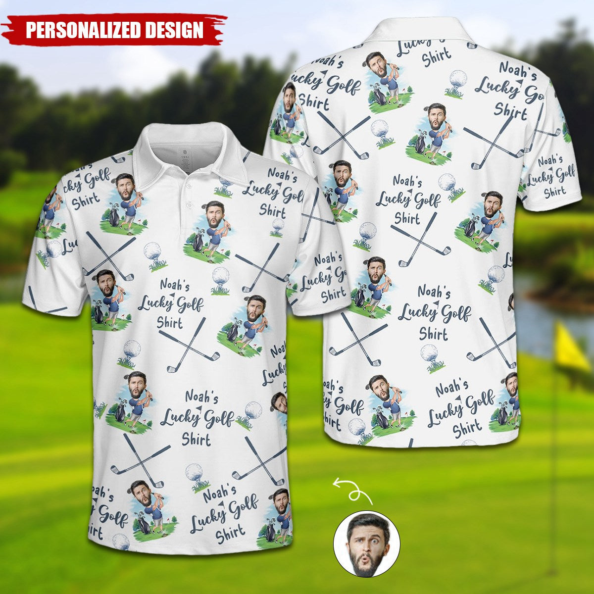 My Lucky Golf Shirt-Personalized Photo Polo Shirt