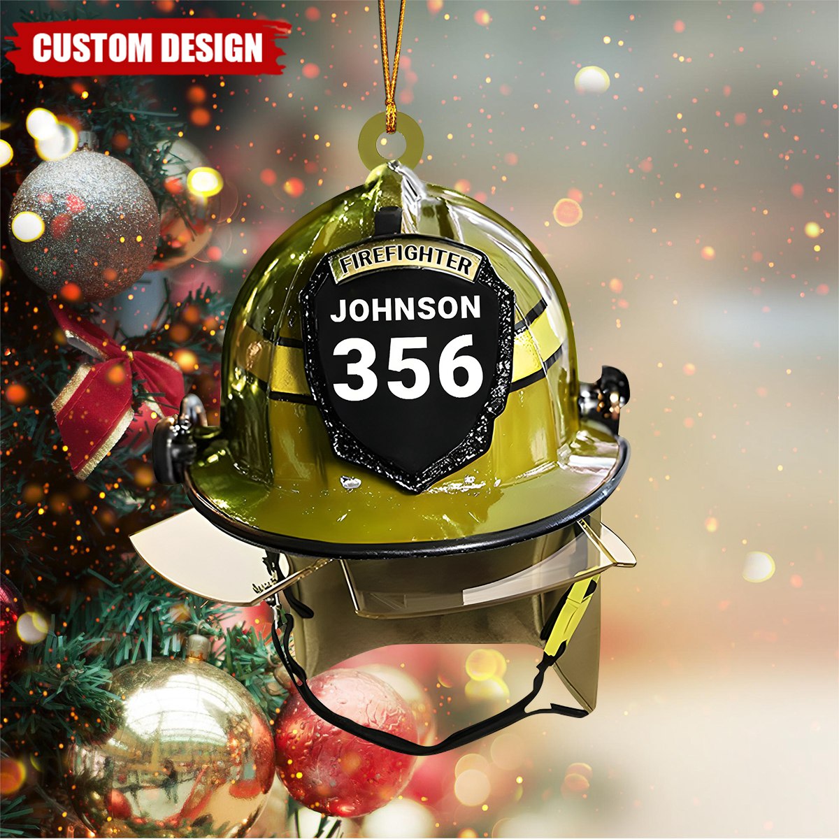 Personalized Firefighter Helmet Ornament - Fireman Gift, Firefighter
