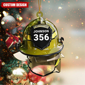 Personalized Firefighter Helmet Ornament - Fireman Gift, Firefighter