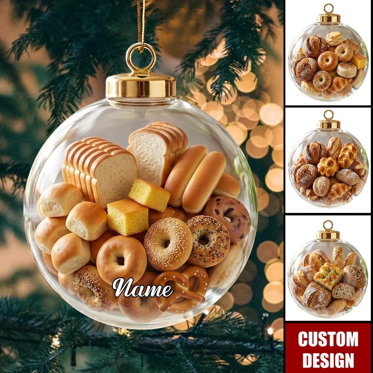 New Release Personalized Sourdough Bread Ornament,Bakery Ornament For Grandma