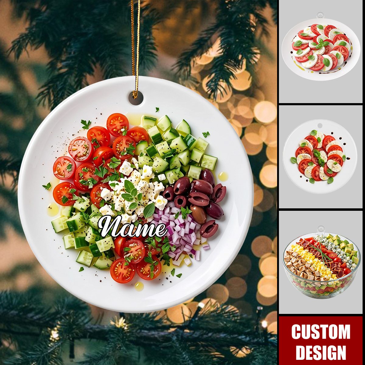 Personalized Salad Ornament,Gift For Salad Lovers
