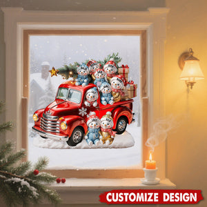 Wishing You A Merry Christmas - Family Personalized Decal - Gift For Snowman Collectors
