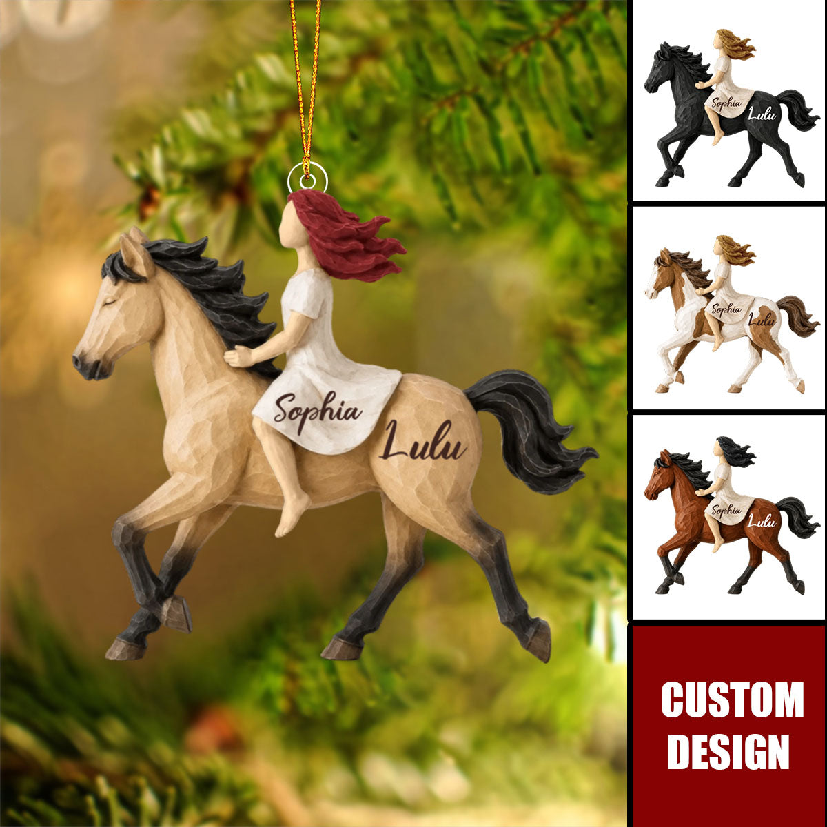 Personalized Woman Riding Horse Ornament - Gift For Horse Lovers