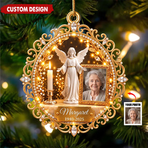 Personalized Guardian Angel Photo Acrylic Ornament, Memorial Christmas Ornament, Loss Of Loved One Gift