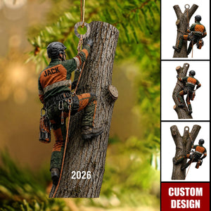 Personalized Arborist Christmas Ornament, Tree Climber Gift