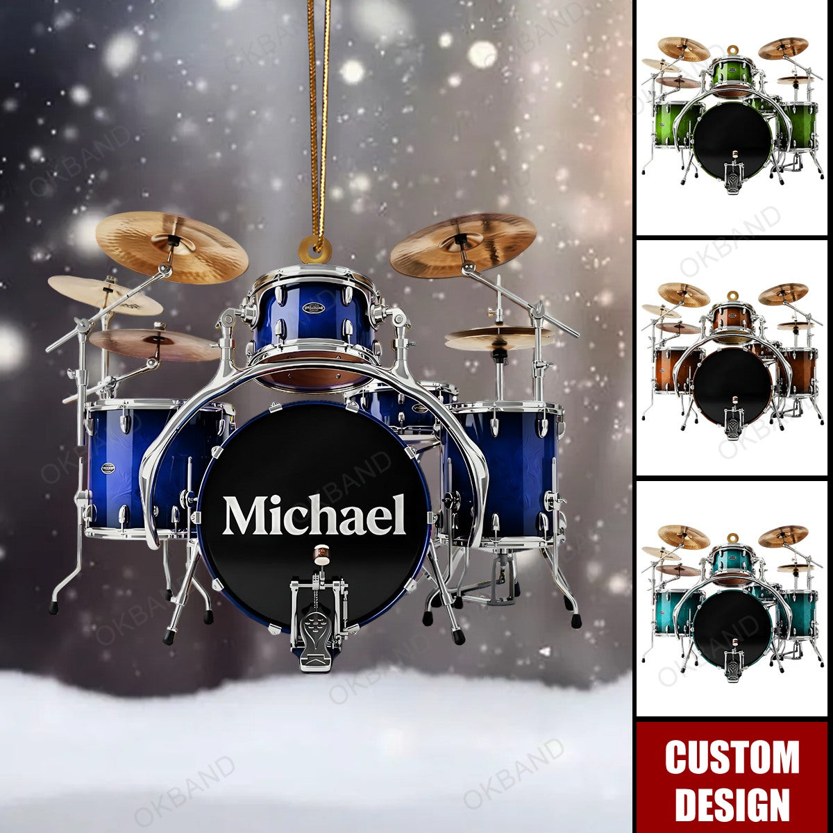 New Release - Personalized Drum Ornament - Gifts For Drummer