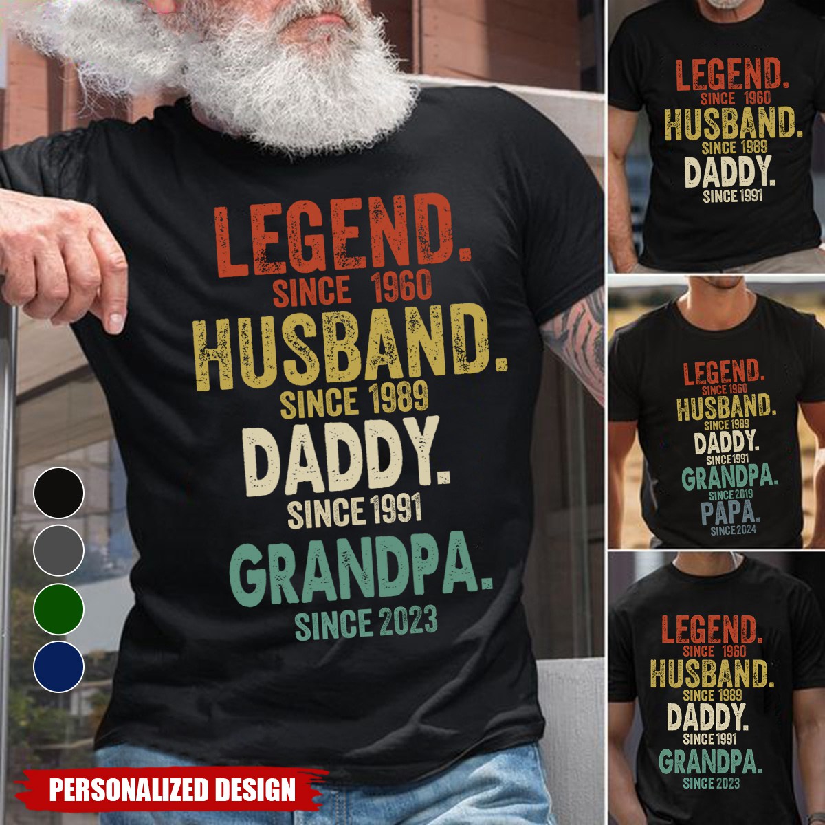 Legend Husband Dad Papa-Personalized Unisex T-shirt