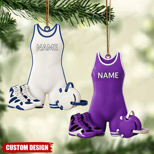 Personalized Wrestling Christmas Ornament, Wrestler Gift