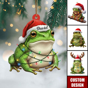 Personalized Frog Christmas 2D Ornament, Gifts For Frog Lovers