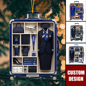 Personalized Alaska Airlines Flight Attendant Ornament, Cabin Crew Christmas Gift