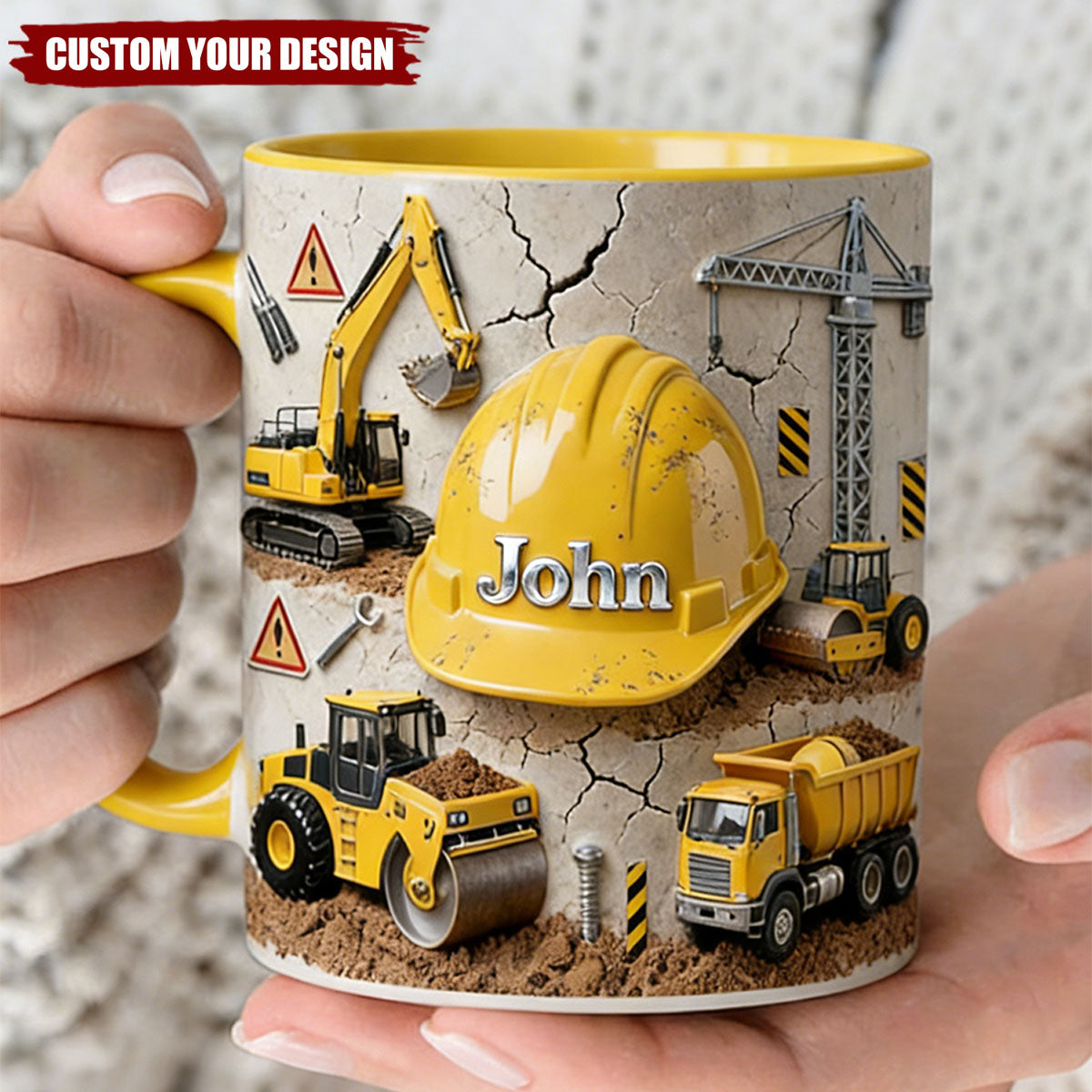 Construction Worker Coffee Accent Mug - Personalized Gifts For Construction Workers