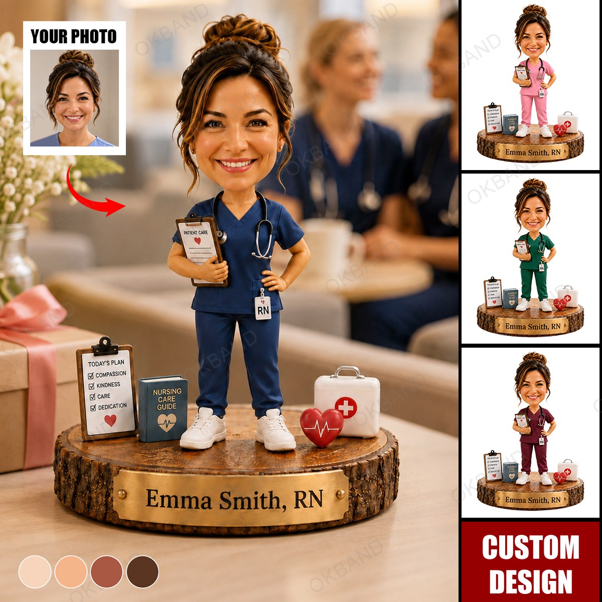 Personalized Nurse Acrylic Plaque, Photo Nurse Figurine