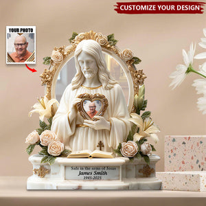 Safe In The Arms Of Jesus - Personalized Memorial Acrylic Plaque