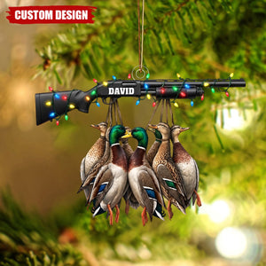 Personalized Duck Hunting Ornament , Custom Hunting Lovers Christmas Ornament