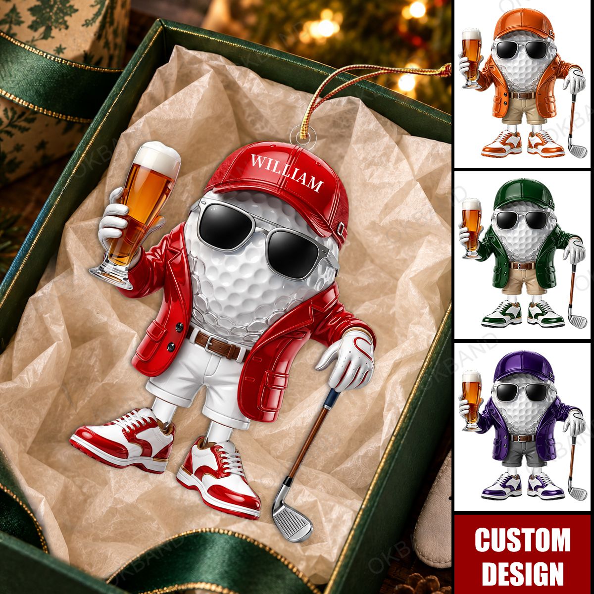 Personalized Golf Ornament, Funny Golfer Gift