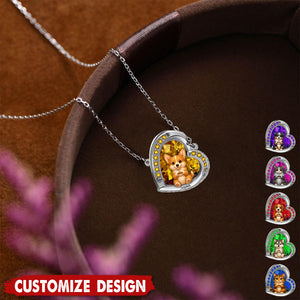 Personalized Dog Cat Heart Necklace - Gift For Dog Lovers