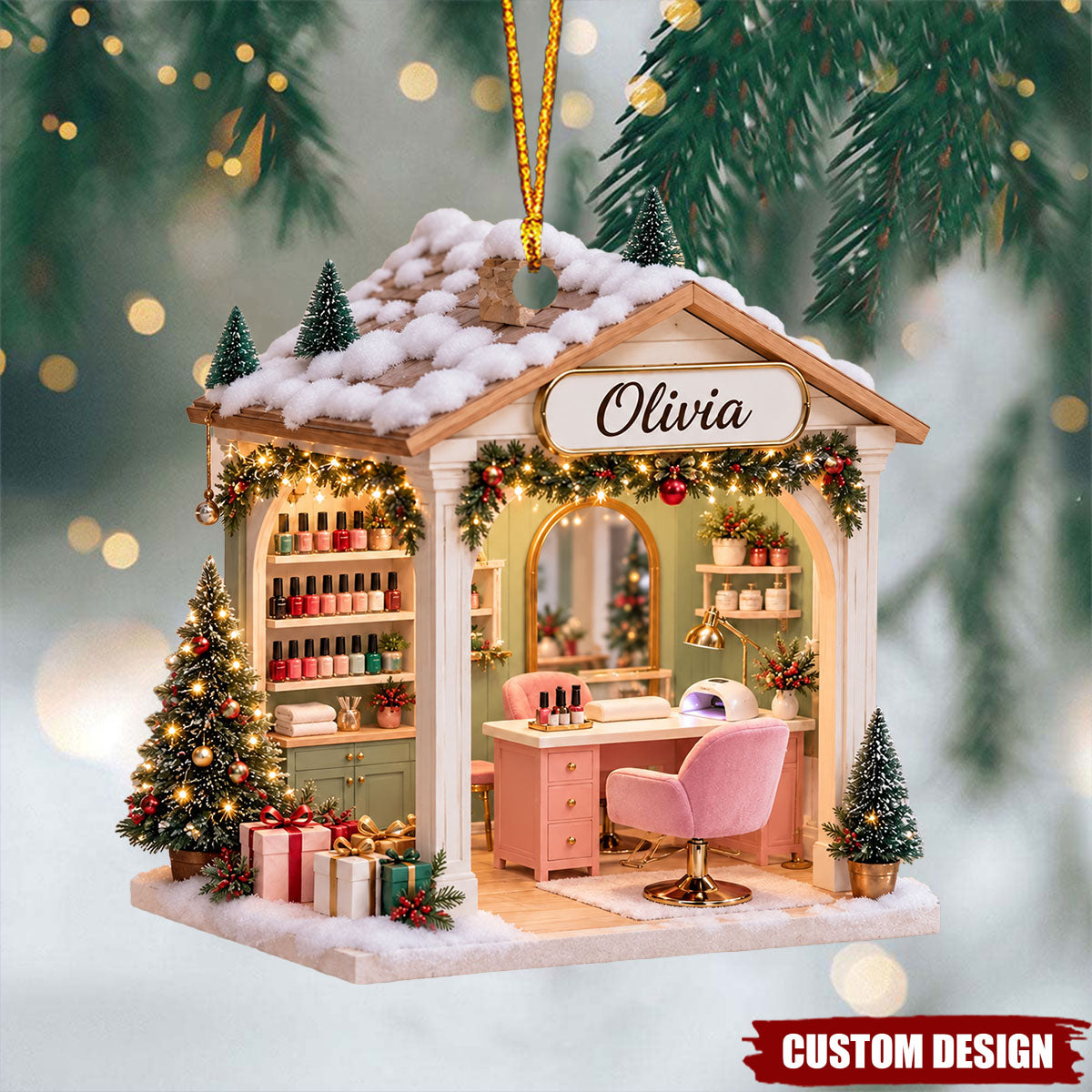 Personalized Nail Tech Ornament, Manicurist Gift, Nail Artist Gift
