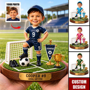 Personalized Soccer Player Acrylic Plaque, Youth Football Keepsake