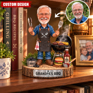 Personalized BBQ Dad Acrylic Plaque, Custom Photo Grill Master Sign, Backyard Barbecue Decor