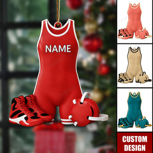 Personalized Wrestling Christmas Ornament, Wrestler Gift
