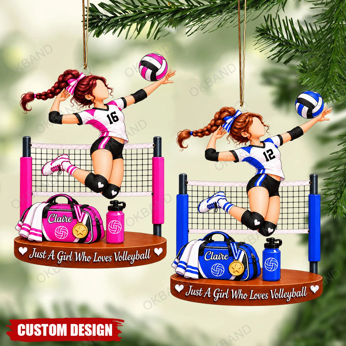 Personalized Volleyball Girl Ornament, Just A Girl Who Loves Volleyball Ornament