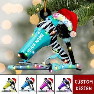 Personalized Blow dryer Set Acrylic Christmas Ornament Gift For Hairdresser