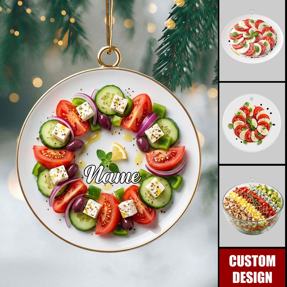Personalized Salad Ornament,Gift For Salad Lovers