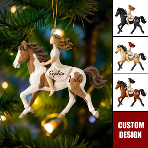 Personalized Woman Riding Horse Ornament - Gift For Horse Lovers