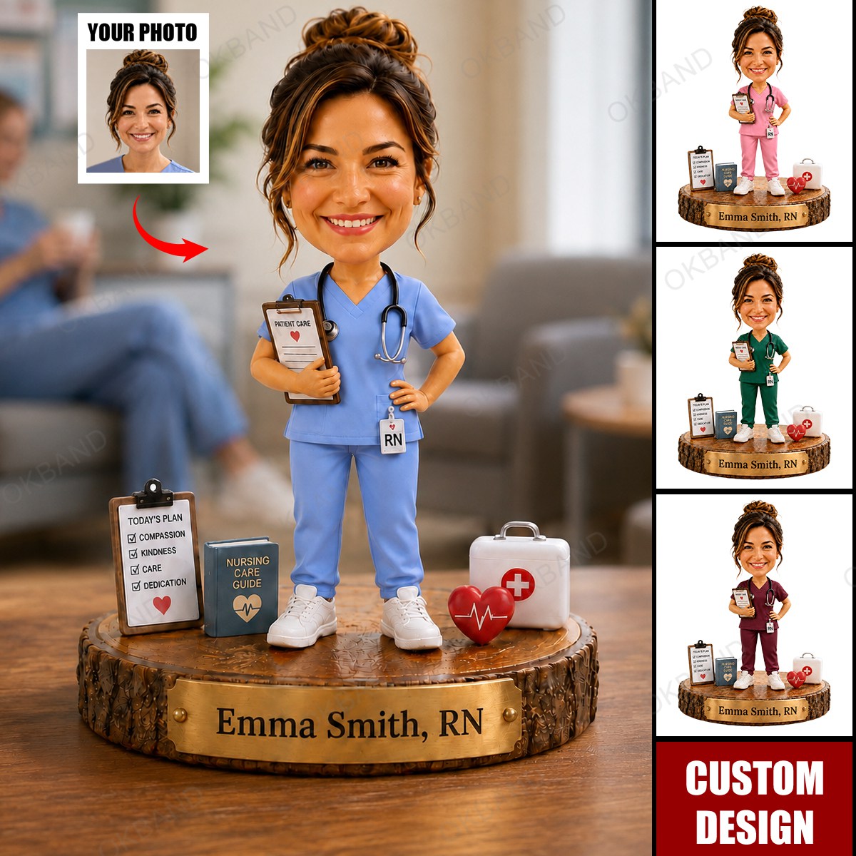 Personalized Nurse Acrylic Plaque, Photo Nurse Figurine