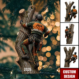 Personalized Arborist Christmas Ornament, Tree Climber Gift