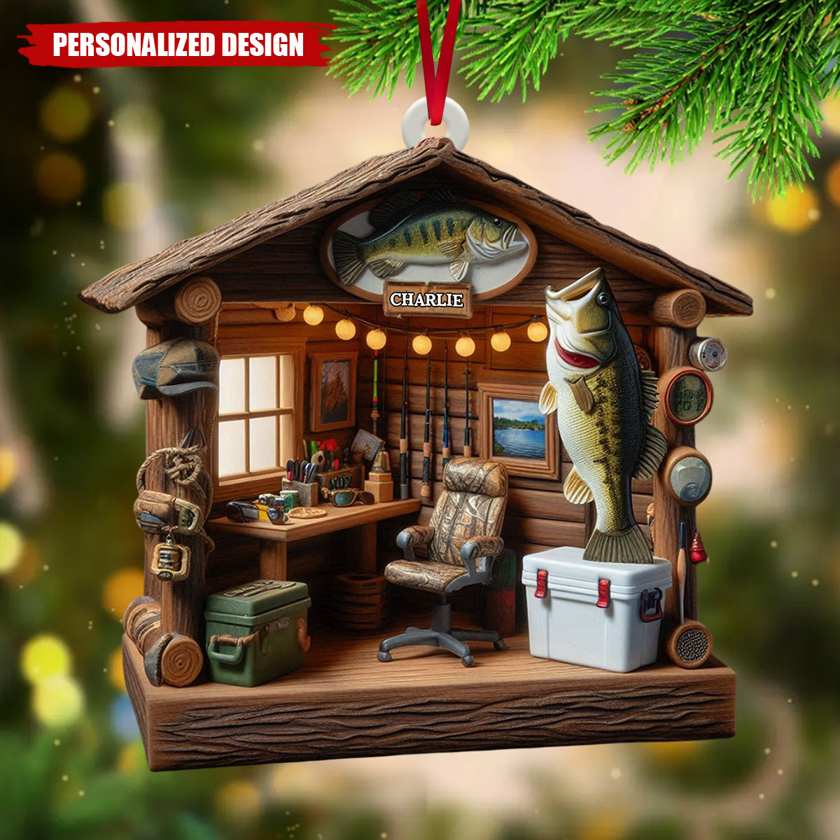 Love Fishing-Personalized Fishing Ornament