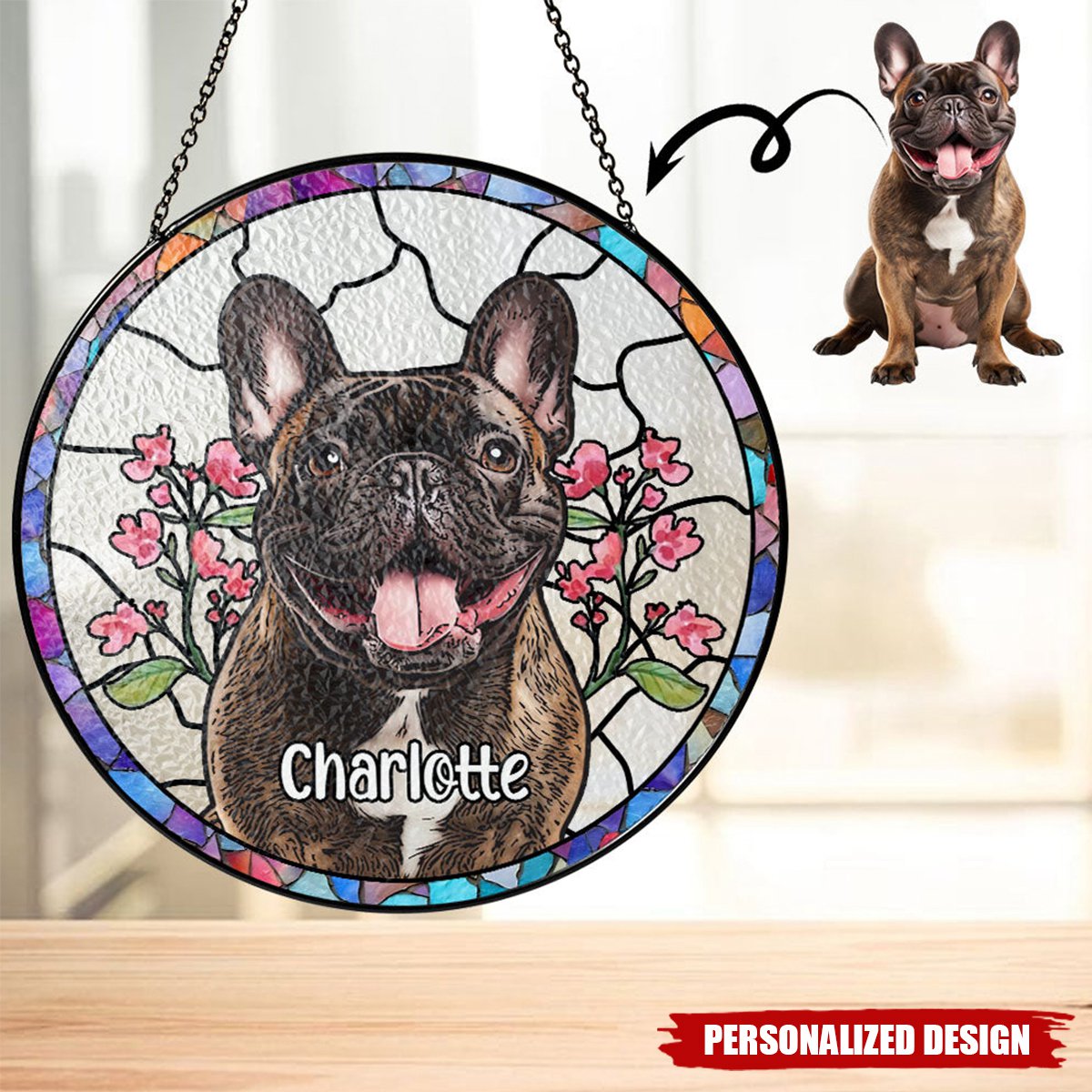 Pet Portrait Lightcatcher-Personalized Suncatcher-Gift For Pet Lover