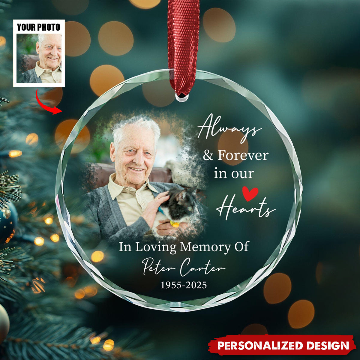 Personalized Parent Memorial Christmas Ornament - Gift For Sympathy & Remembrance
