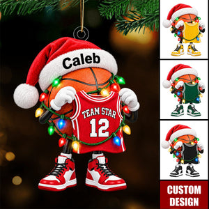 Personalized Basketball Ornament, Custom Basketball Player Christmas Ornament, Basketball Lover Gift