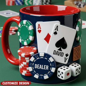 Love Poker - Personalized Poker Accent Mug & Coaster