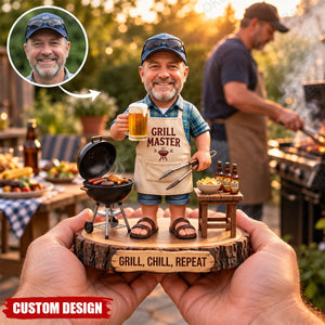 Personalized BBQ Dad 2D Acrylic Plaque, Custom Photo Grill Master Sign