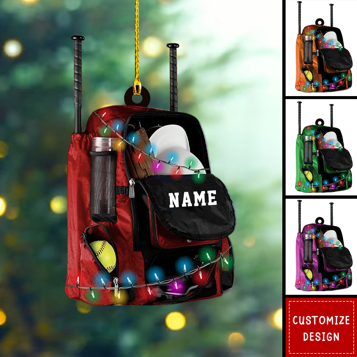 Personalized Softball Bag Christmas Ornament-Gifts For Softball Lovers-2024 New Release