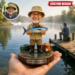 Personalized Fishing Acrylic Plaque, Photo Fishing Figurine