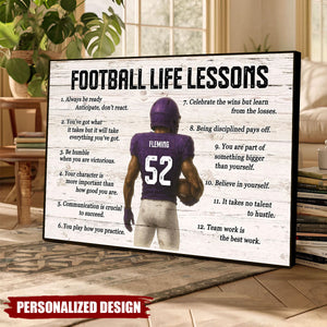 Personalized Football Life Lessons Poster-Gift For Son Teen Boy
