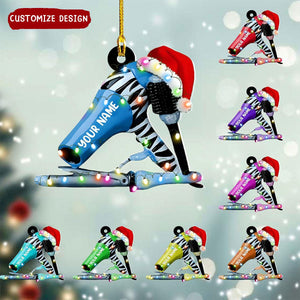Personalized Blow dryer Set Acrylic Christmas Ornament Gift For Hairdresser