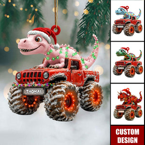 Personalized Dinosaur Christmas Ornament, Monster Truck Ornament,Christmas Gift For Child