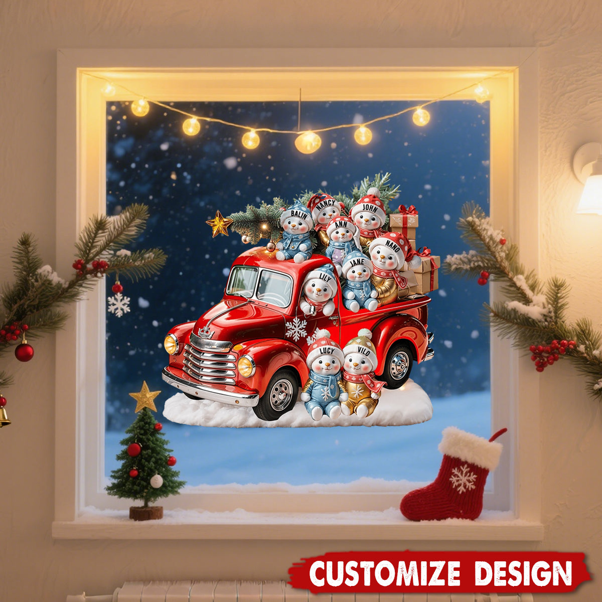 Wishing You A Merry Christmas - Family Personalized Decal - Gift For Snowman Collectors