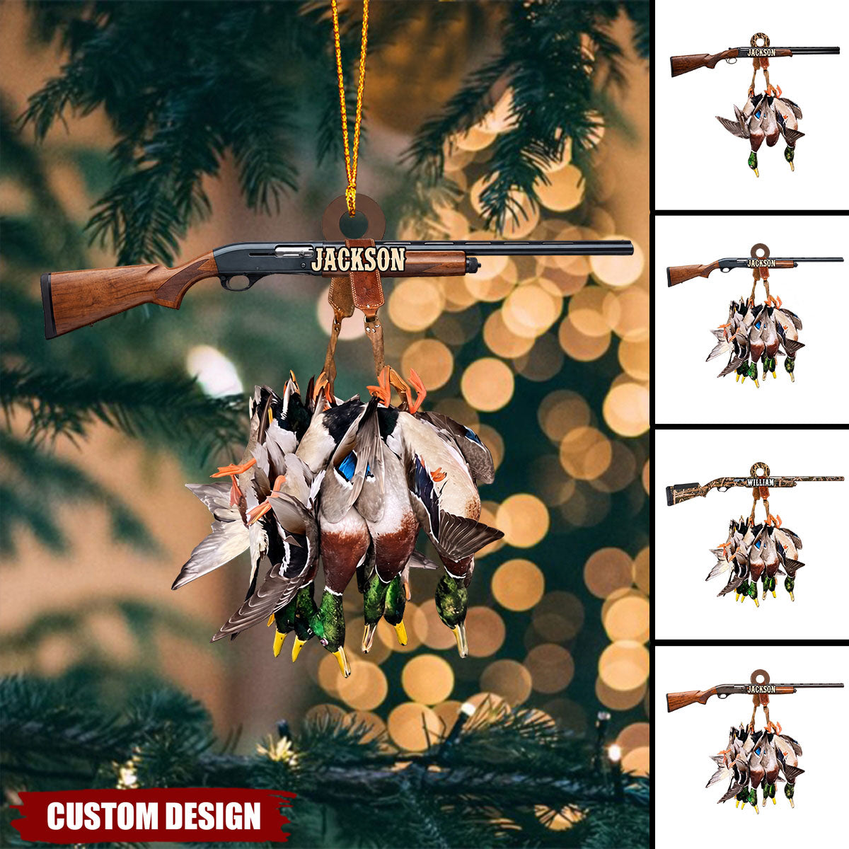 Personalized Duck Hunting Christmas Ornament, Duck Hunting Vest Ornament, Christmas Gift For Hunting Lover