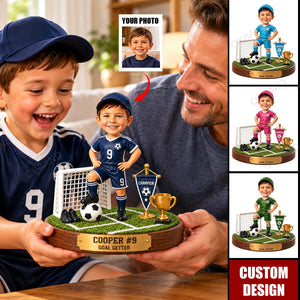 Personalized Soccer Player Acrylic Plaque, Youth Football Keepsake